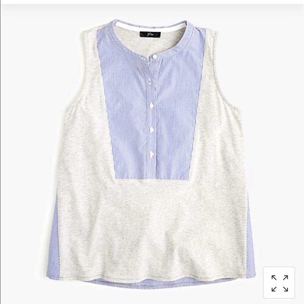 J Crew cotton jersey mix Henley top Small